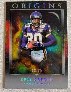 lot 61A image: Cris Carter 75 2023 Origins #51, numbered 5375, Minnesota Vikings Football Card