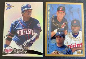 lot 90A image: Davis Ortiz 2 Card Rookie and Prism Baseball Card Lot