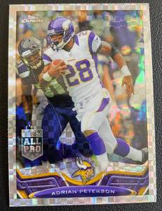 lot 109A image: Adrian Peterson X-Fractor 2013 Topps Chrome #100 Minnesota Vikings Football Card