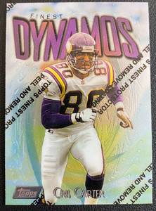 lot 110A image: Cris Carter 1997 Topps Finest Insert #127 Minnesota Viking Football Card