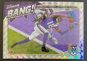 lot 6B image: Justin Jefferson Bang Insert 2021 Mosaic #B-12 Minnesota Vikings Football Card