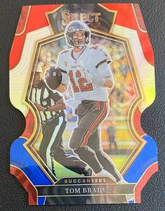 lot 12B image: Tom Brady Die Cut Red White and Blue Prizm 2022 Select #192 Football Card