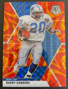 lot 13B image: Bary Sanders 2020 Orange Prizm Mosaic #76 Football Card