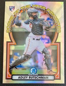lot 14B image: Adley Rutschman RC 2023 Bowman Chrome #ROYF-4 Rookie Baseball Card