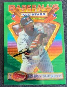 lot 22C image: Kirby Puckett 1993 Topps Baseballs Finest All Stars #112 Minnesota Twins Baseball Card