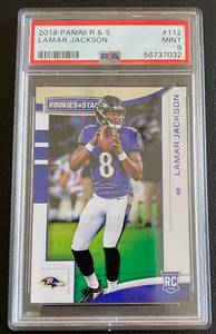 lot 7D image: LaMar Jackson RC PSA 9 Mint 2018 Rookies & Stars #112 Rookie Football Card