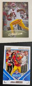 lot 12D image: Jordan Addison 2 RC Lot - Luminance and Score Draft Minnesota Vikings Football Cards