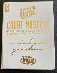lot 19D image: Michael Jordan 1996-97 Fleer Ultra Court Masters 23 Karat Fold Limited Edition Basketball Card