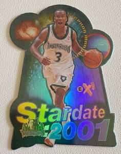 lot 24F image: Stephon Marbury 2001 Ex Stardate #9 Diecut Insert Minnesota Timberwolves Basketball Card