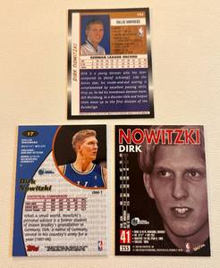 lot 43F image: Dirk Nowitzki 3 Card Lot - 2 RCs 1999 Skybox Premium #255, Topps #154, and 2000 Topps Gold Label #17 Basketball Cards