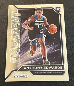 lot 6J image: Anthony Edwards RC 2020-21 Prizm Emergent #3 Rookie Minnesota Timberwolves Basketball Card