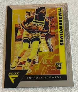 lot 7J image: Anthony Edwards RC 2020-21 Dflux #202 Rookie Minnesota Timberwolves Basketball Card