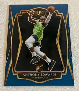 lot 11J image: Anthony Edwards RC 2020-21 Select Premier Level #169 Rookie Minnesota Timberwolves Basketball Card