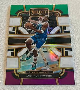 lot 21J image: Anthony Edwards 2023-24 Select Prizm Concourse #36 Minnesota Timberwolves Basketball Card