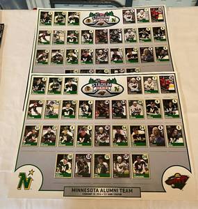lot 115B image: 3 Poster Hockey Lot - 2016 Minnesota North Star Wild Alumni Team Posters