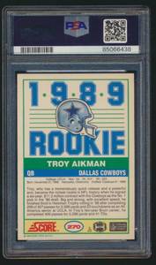 lot 5H image: Troy Aikman RC PSA 9 Mint 1989 Score #270 Rookie Football Card
