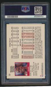 lot 6H image: Michael Jordan PSA 8 NM-MT 1991 Hoops #30 Basketball Card