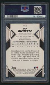 lot 16 image: Bo Bichette RC PSA 9 Mint 2019 Bowman Platinum Top Prospects #TOP82 Rookie Baseball Card