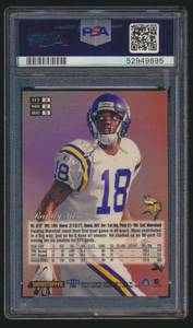 lot 19 image: Randy Moss RC PSA 8 NM-MT 1988 Flair Showcase Style Row 2 #5 Rookie Minnesota Vikings Football Card