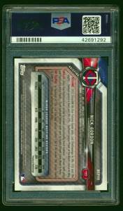 lot 21 image: Nick Gordon 6199 PSA 9 Mint 2018 Bowman Chrome Prospects Green Shimmer Refractor #49 Minnesota Twins Rookie Baseball Card