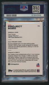 lot 24 image: Frank Thomas PSA 10 Gem Mint 2020 Topps Project Don C #73 Baseball Card