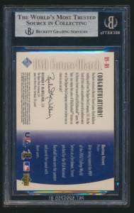 lot 34 image: Houston Street RC Relic Beckett 9 2002 Upper Deck Rookie Update USA Future Watch Swatch #HS Baseball Card