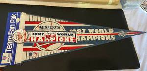 lot 95B image: Lot of 4 Minnesota Twins 1987 World Series Pennants