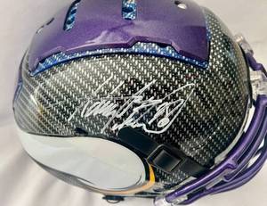 lot 2 image: Adrian Peterson Signed Full Sized Schutt Authentic Helmet Hydro Dipped - Minnesota Vikings Football