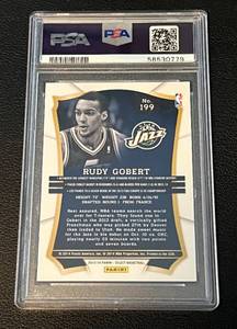 lot 18 image: Rudy Gobert RC PSA 9 Mint 2013 Panini Select #199 Rookie Minnesota Timberwolves Basketball Card