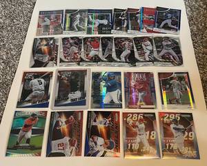 lot 41 image: 24 Modern Baseball Card Mix - Stars - Altuve, Trout, Ohtani, Bellinger, Betts, Rookies, Parallels, Inserts, Prizms and More