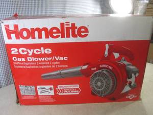 lot 8 image: (F-2) Homelite 2 Cycle Gas BlowerVac - Open Box