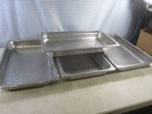 lot 63 image: (EW5) 4 Stainless Steel Steam Table Pans 20 34 x 12 34 x 2 14 Deep