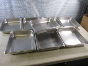 lot 64 image: (CSB) 8 Stainless Steel Steam Table Pans 12 12 x 10 14 x 2 14 Deep