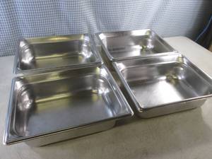 lot 65 image: (CSB) 4 Stainless Steel Steam Table Pans 12 34 x 10 14 x 3 12 Deep