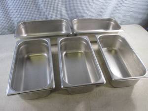 lot 67 image: (CSB) 5 Stainless Steel Steam Table Pans 12 34 x 7 x 4 Deep