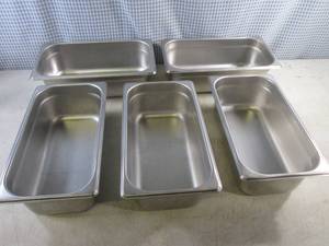 lot 68 image: (CSB) 5 Stainless Steel Steam Table Pans 12 34 x 7 x 4 Deep