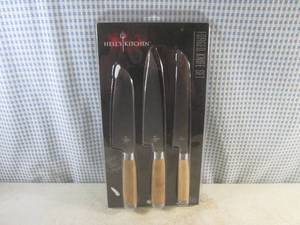 lot 127 image: (H-2) Hells Kitchen 3pc Forged Knife Set
