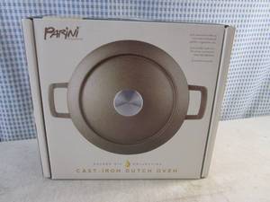 lot 143 image: (BS) Parini 3.2 Qt Cast Iron Dutch Oven Golden Oil Collection