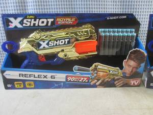 lot 159 image: (EW5) Lot of 2 Zuru X-Shot Reflex 6 Royal Edition Foam Dart Guns Including 16 Darts Each