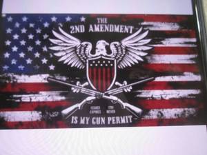 lot 183 image: (H-1) 3 ft x 5 ft The 2nd Amendment Is My Gun Permit Flag - New
