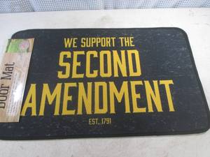 lot 184 image: (B-1) We Support The Second Amendment Est. 1791 Door Mat IndoorOutdoor 30 x 17.7 - New