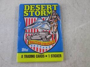 lot 194 image: (CNTR) Pack of Topps Desert Storm Trading Cards - Unopened