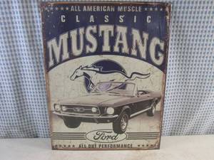 lot 199 image: (EC1) Ford Classic Mustang Tin Sign 16 x 12 12 New In Wrap