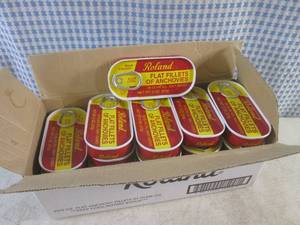 lot 221 image: (B-1) 25 Cans Flat Fillets of Anchovies - Past Date