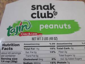 lot 236 image: (BR3) 3 Pound Bag of Tajin Chili & Lime Peanuts Best by March 2024