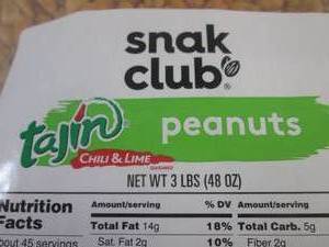lot 238 image: (BR3) 3 Pound Bag of Tajin Chili & Lime Peanuts Best by March 2024