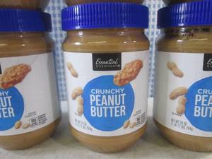 lot 284 image: (B-2) 6 Jars of Crunchy Peanut Butter 28oz Best by March 2024