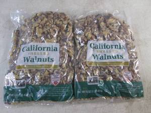 lot 289 image: (B-1) 2 Pounds California Shelled Walnuts 2 - 1 Pound Bags Best by Aug 2024