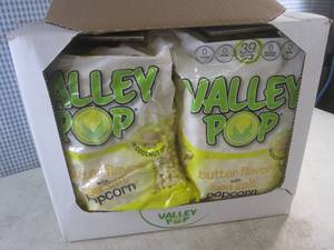 lot 292 image: (D-1T) Case of 6 Bags Valley Pop Butter Flavored with Sea Salt Popcorn 6.5oz Past Date