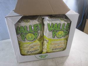 lot 295 image: (A-4T) Case of 6 Bags Valley Pop Butter Flavored with Sea Salt Popcorn 6.5oz Past Date